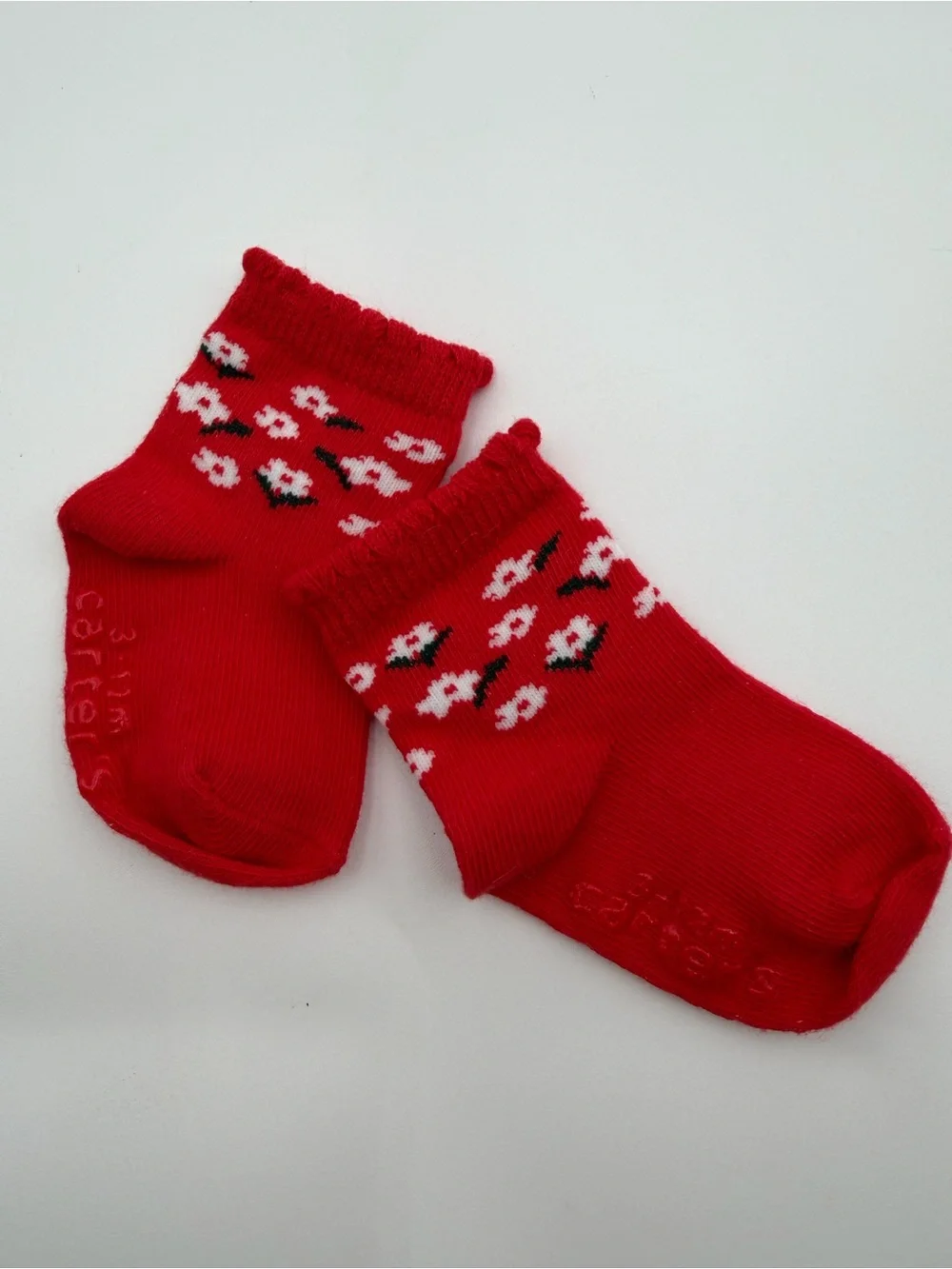 Carter's Red Floral Infant Socks 3-12 Months